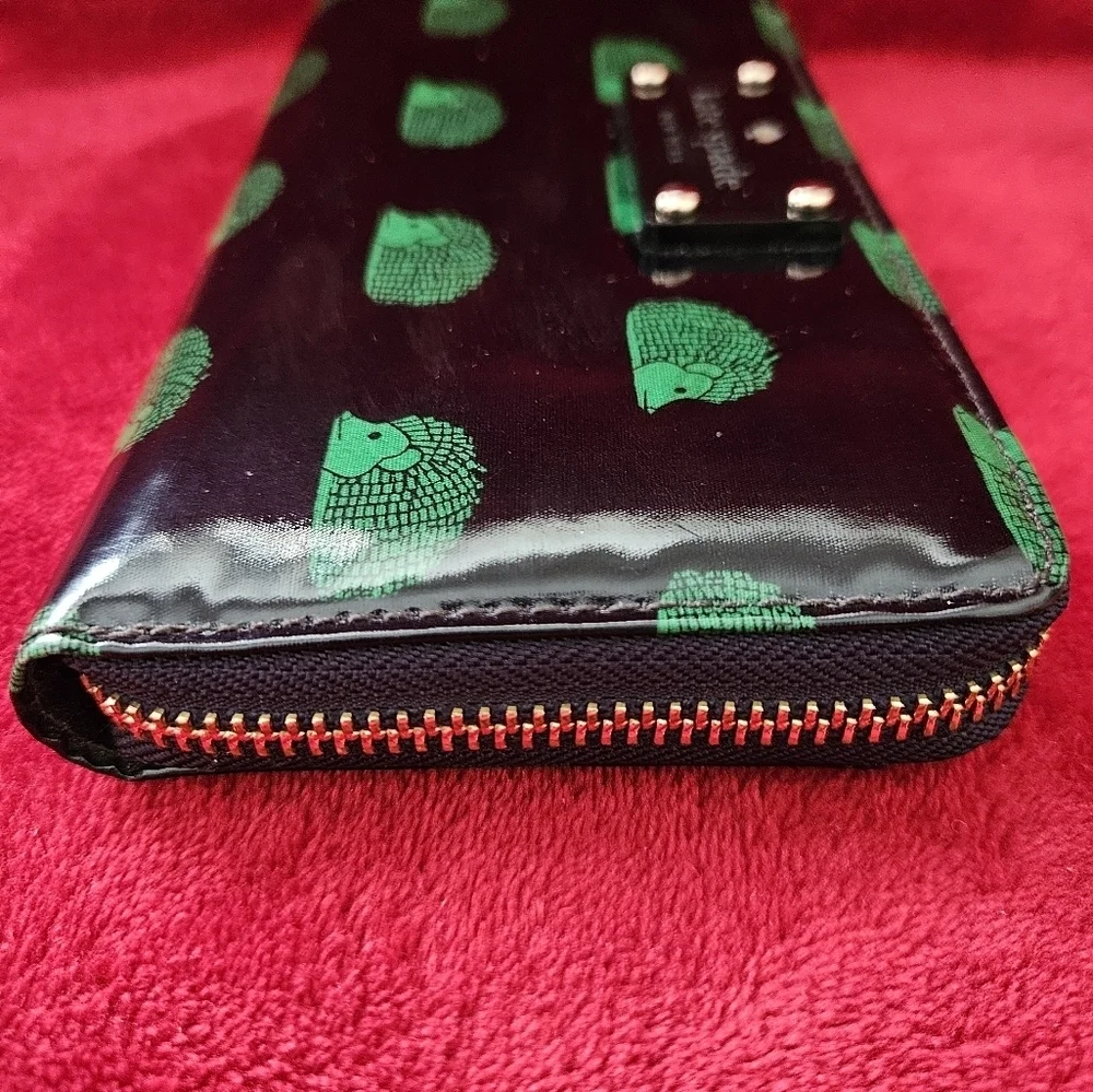 Kate Spade Black and Green Hedgehog Wallet